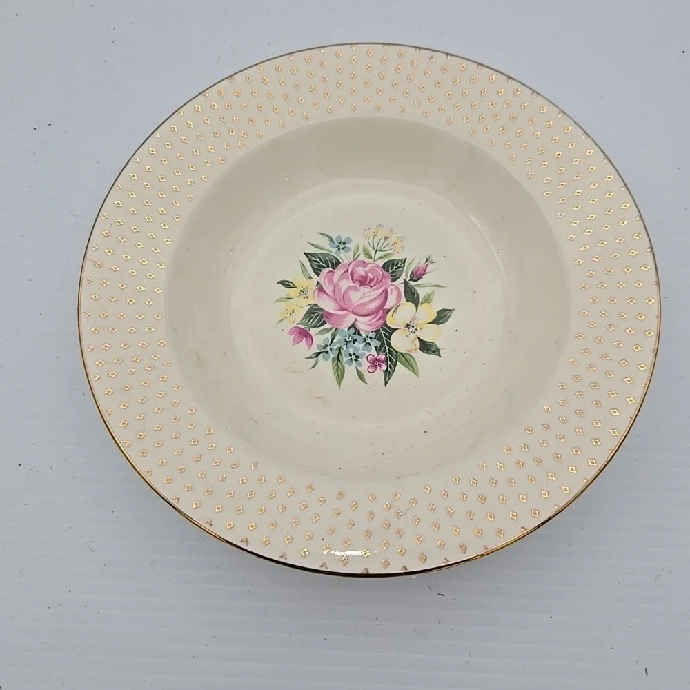 Homer Laughlin Lifetime China Imperial Cavalier Vintage Serving Bowl Rimmed Soup